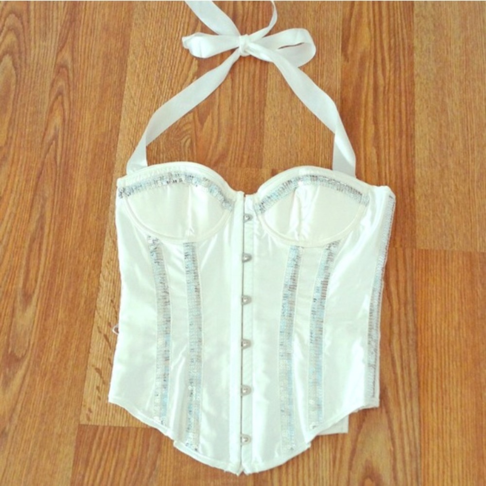 White Sequins Corset